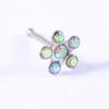 Parafuso prisioneiro de nariz de strass multi-estilo transfronteiriço anel de nariz de aço de aço de soldagem de aço inoxidável 20g flor em forma de S L pino de nariz de haste curvada