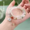 Pulsera de Jade Verde Tianshan con Cuentas Joyería para Mujer Pulsera de Cuentas de Oración Budista Venta al por Mayor Pulsera de Nicho de Lujo Ligero