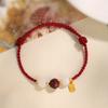 Taobao Caliente Cuerda Roja de Cinabrio para Mujer 6mm Pulsera de Cuerda para la Mano Regalo de Cumpleaños para Diosa Festival Cuerda Roja de Cinabrio Estilo Chino
