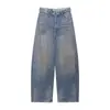 Jeans Casuales de Moda Europea 2026 con Rasgaduras y Puños para Mujer de Cintura Media 5252014