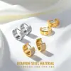 Brincos Europeus e Americanos Transfronteiriços de Aço Titânio, Argolas Lisas de Zircônia, Brincos Femininos de Aço Inoxidável, Brincos Elegantes, Joias para Piercing