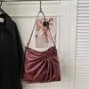Nova Bolsa Plissada de Ombro Único para Mulheres Outono/Inverno 2025, Bolsa Transversal Versátil da Moda de Alto Padrão para o Dia a Dia, Bolsa de Braço de Nicho de Luxo Leve