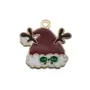 Liga de Metal Gotejamento de Óleo Desenho Animado Série de Natal Boneco de Neve Alce Pingente Pingente DIY Chaveiro Pulseira Acessórios de Joias
