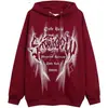 Sudadera con capucha holgada de estilo retro gótico con letras hip-hop callejero europeo y americano para hombre y mujer Marca de moda Invierno Sudaderas personalizadas para parejas