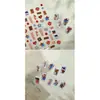 Pegatinas Retro para Uñas Estilo Tejido de Mezclilla con Adhesivo Posterior, Pegatinas Decorativas para Uñas de Corazones de Mezclilla Dulces y Geniales, Estrellas, Botones