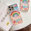 Flores Arcoíris de Diamantes Flash Japonesas y Coreanas para Funda de Teléfono Apple 16promax iPhone15 Soporte de Lente 14 Duro 13