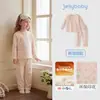 Ropa de casa para niñas jellybaby otoño nuevo conjunto térmico infantil para niños pequeños, conjunto cálido de ropa interior para bebé