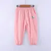 Pantalones Anti-Mosquitos para Niños Verano Delgados de Algodón Estilo Suelto con Bolsillos Pantalones Harem para Niños Pequeños Niños y Niñas Algodón Lino Casual Largos