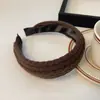 Diadema de ala ancha del mismo estilo que Yi Mengling, mejorada y engrosada para otoño e invierno, diseño de copa alta para hacer que la cara parezca más pequeña, accesorio para el cabello de punto para mujer, adecuado para todas las estaciones