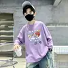 [100% Algodão] Camiseta Infantil Outono Meninos Manga Longa Camada Base Crianças Médias e Mais Velhas Bebê Casual Roupa Infantil Top