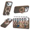 Funda de Teléfono Denior Vintage Floral de Corcho con Soporte de Anillo para Apple 18ProMax/iPhone17PM