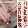 Accesorios para Uñas con Lazo Rojo Ankela, Artículo Popular de Celebridad de Internet, Decoración de Uñas con Lazo Rojo Vino 3D Navideño