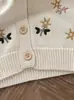 Cárdigan de Punto para Niña 100% Algodón Puro Bordado Pesado Suéter para Bebé Estilo Otoño/Invierno Dulce Cárdigan para Niñas