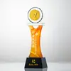Trofeo de Cristal Reunión Anual del Equipo Personal Destacado Campeón Estrella de Cinco Puntas Trofeo Colorido Recuerdo Creativo