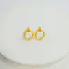 Pendientes Geométricos de Oro Arena Vietnamita Estilo Normcore Pendientes de Alta Gama Modernos Regalo de San Valentín 520 para Novia