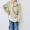 Oferta Especial del Fabricante: Suéter de Punto Holgado con Cuello Perezoso Estilo Francés, Camisa de Seda Ligera para Mujer, Verde Claro, de Alta Gama