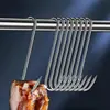 Ganchos para colgar carne de cerdo curada, pescado, pato asado, salchicha y cerdo en casa; ganchos puntiagudos engrosados para colgar carne son prácticos