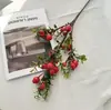 Flores artificiales vintage, fruta de granada, fruta de espino, ramo de flores artificiales, adornos de decoración de mesa para sala de estar, explosiones florales transfronterizas