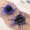 Nuevo tejido de alta gama seda brillante pelo de avestruz flor trompeta DIY hecho a mano pin tiburón corsage accesorios para ropa accesorios