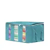Bolsa de almacenamiento de tela no tejida caja de almacenamiento plegable para edredones caja de almacenamiento para armario ropa a prueba de polvo compartimento visual bolsa organizadora caja de almacenamiento