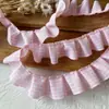 Accesorios de encaje a cuadros de 2,5 cm hechos a mano, material de bricolaje, decoración de ropa, funda de teléfono con volantes, falda de muñeca