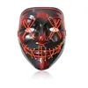 Máscara luminosa de Halloween cara en V vendetta máscara de horror led mascarada accesorios para animar máscara de mueca EL