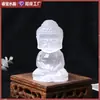 Adorno tallado de Buda para bebé translúcido de yeso transfronterizo, Buda pequeño hecho de piedra en bruto, artesanía de cristal para decoración del hogar regalo