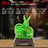 Enfeite Criativo de Coelho Dourado em Jade Branco Estilo Chinês, Huaxiangrong Lx014, Artesanato Moderno Minimalista em Resina, Decoração de Entrada
