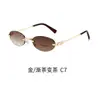 Nuevas Gafas de Sol Ovaladas Fotocromáticas Sin Marco para Mujer, Gafas de Sol con Protección UV para Celebridades de Internet Transfronterizas, Gafas Anti-Luz Azul, Marca Famosa
