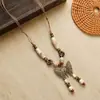 Colar de Maçã de Cerâmica Jingdezhen Colar Borboleta Dopamina Personalidade Fresca Feminina Moda Versátil Colar Venda por Atacado