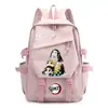 Cazador de demonios periférico de animación: Kimetsu No Yaiba Tanjiro Estudiante de Secundaria Mochila Escolar Mochila de Tela Oxford para Estudiantes Hombres y Mujeres