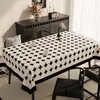 Mantel de Mesa con Ambiente Blanco y Negro, Estilo Francés Impermeable y a Prueba de Aceite, Cubierta para Mesa de Café Sin Lavado, Sensación de Lujo Ligero de Gama Alta, Tapete Resistente al Calor