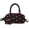Bolsa de Ombro Retangular com Bolinhas Estilo Coreano de Nicho 2026 Primavera, Outono, Inverno Bolsa Transversal de Grande Capacidade