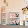 Labubu Sanrio Caja Sorpresa Exhibidor de Almacenamiento HelloKitty Pop Mart Gabinete Caja Acrílica Cubierta Antipolvo