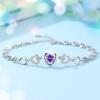Zhen Rong chapado 925 moda juguetón amor hueco pulsera diamante morado diamante blanco plata al por mayor ventas directas de fábrica