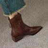 Botas Martin Estilo Británico para Mujer 2025 Otoño e Invierno Nueva Moda Versátil Punta Fina Tacón Grueso Elegante Botines Cortos para Mujer