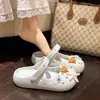 Pantuflas de Mujer Mary Jane con Suela Gruesa de Dibujos Animados, Zuecos de Ballet de Verano, Pantuflas Cerradas Transpirables Antideslizantes para Exteriores de Eva para Mujer