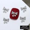 Accesorios para decoración de uñas con lazo lateral de circonita plateada, libro rojo pequeño, luz de lujo, armadura, decoración, taladro de pila, accesorios para uñas