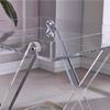 Mesa acrílica plegable portátil de doble capa con bandeja de almacenamiento removible, estante de almacenamiento de noche, mesa de centro, mesa para balcón o mirador