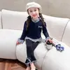 Conjunto de Outono e Primavera para Meninas 2025 Nova Moda Infantil Outono Bebê Estiloso Casual Conjunto de Duas Peças