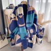 Bufanda chal de estilo coreano para otoño e invierno, con diseño de letras dopamina y costuras, alargado, de alta calidad, cálido, similar al cachemir, para mujer