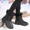 Botas de neve de cano alto plus size transfronteiriças para mulheres, botas de esqui, botas de algodão para clima frio do Nordeste, forradas com fleece para aquecimento, botas de inverno para caminhada ao ar livre