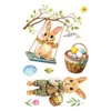 Decoraciones de Conejo de Pascua Huevos de Pascua Centro Comercial Cesta de Madera Pegatinas Estáticas para Puerta de Vidrio Ventana Decoración Atmósfera