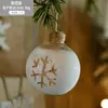 Colgante de Bola de Navidad de Vidrio de 8 cm Bola Colgante Patrón de Copo de Nieve en Árbol de Navidad Suministros de Decoración de Ambiente