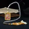 Thangka de Xizang Dupla Face Relevo Raposa Rosa Pingente de Carro Borla Pingente de Carro Brinquedo de Interior Pingente