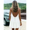 Vestido Mini Plissado Liso de Seda de Gelo Costas Nuas Alcinha Cruzada, Vestido de Praia para Férias para Mulheres, E-commerce Transfronteiriço Europeu e Americano 2026 Amazon