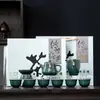Juego de Té Auspicioso de 10 Piezas para Uso en Casa y Oficina, Juego de Té de Cerámica para Recibir Invitados, Regalo para Eventos de Negocios, Al Por Mayor