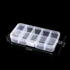 Pastillero transparente desmontable de 10 compartimentos, caja de plástico para aparejos de pesca, caja organizadora de joyas, caja de piezas multi-compartimento, caja de almacenamiento de joyas