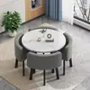 Mesa de Comedor Plegable para Uso Doméstico, Adecuada para Apartamentos Pequeños, Mesa y Sillas para Tienda de Restaurante, Mesa Redonda para Recepción