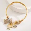 Pulseira Panjia de Aço Inoxidável de Nicho Europeu e Americano Pulseira da Moda Fresca Liga de Zinco Pingente de Peixe Dourado Pulseira Ajustável para Namorada